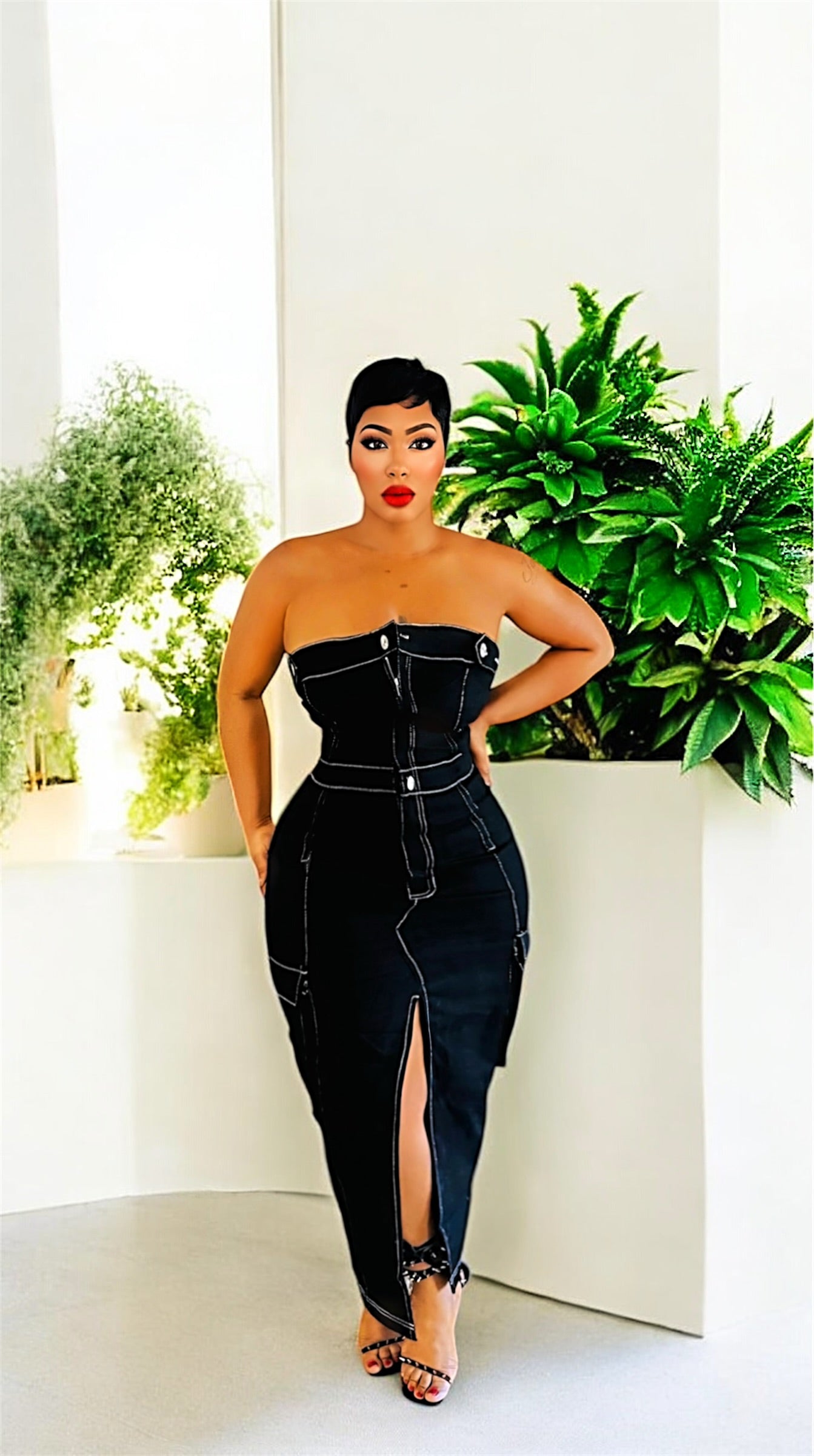 No Trace Denim Cargo Dress