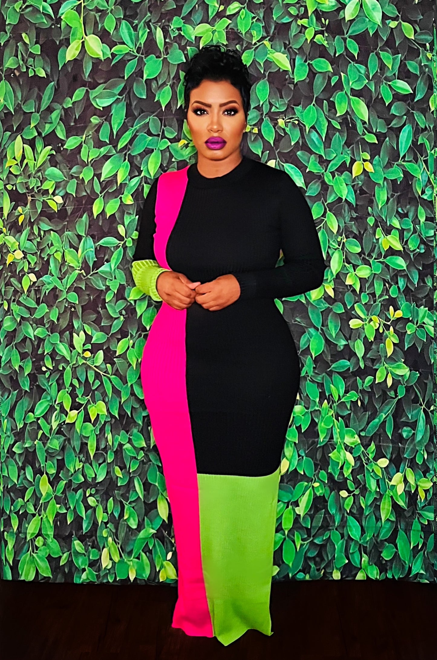 Colorblock Sweater Dress