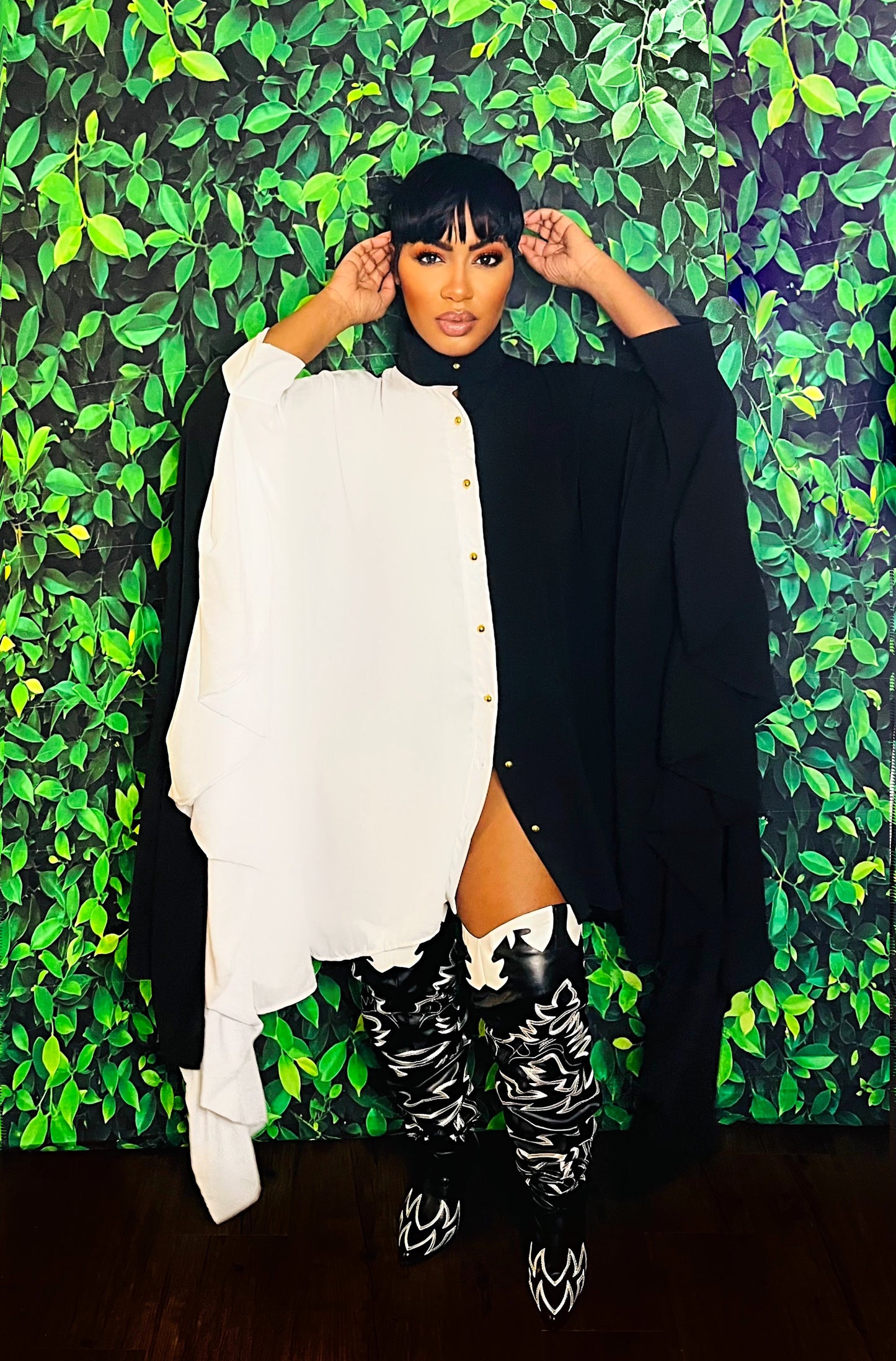 Black N White Tunic