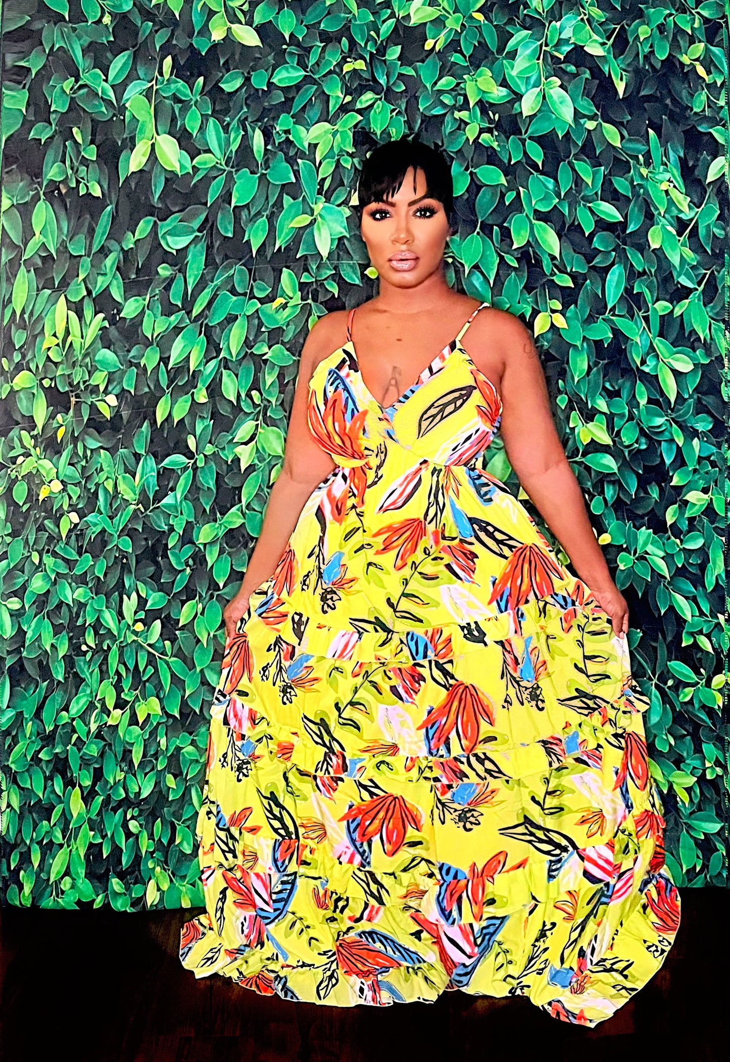 Graffiti Floral Maxi Dress