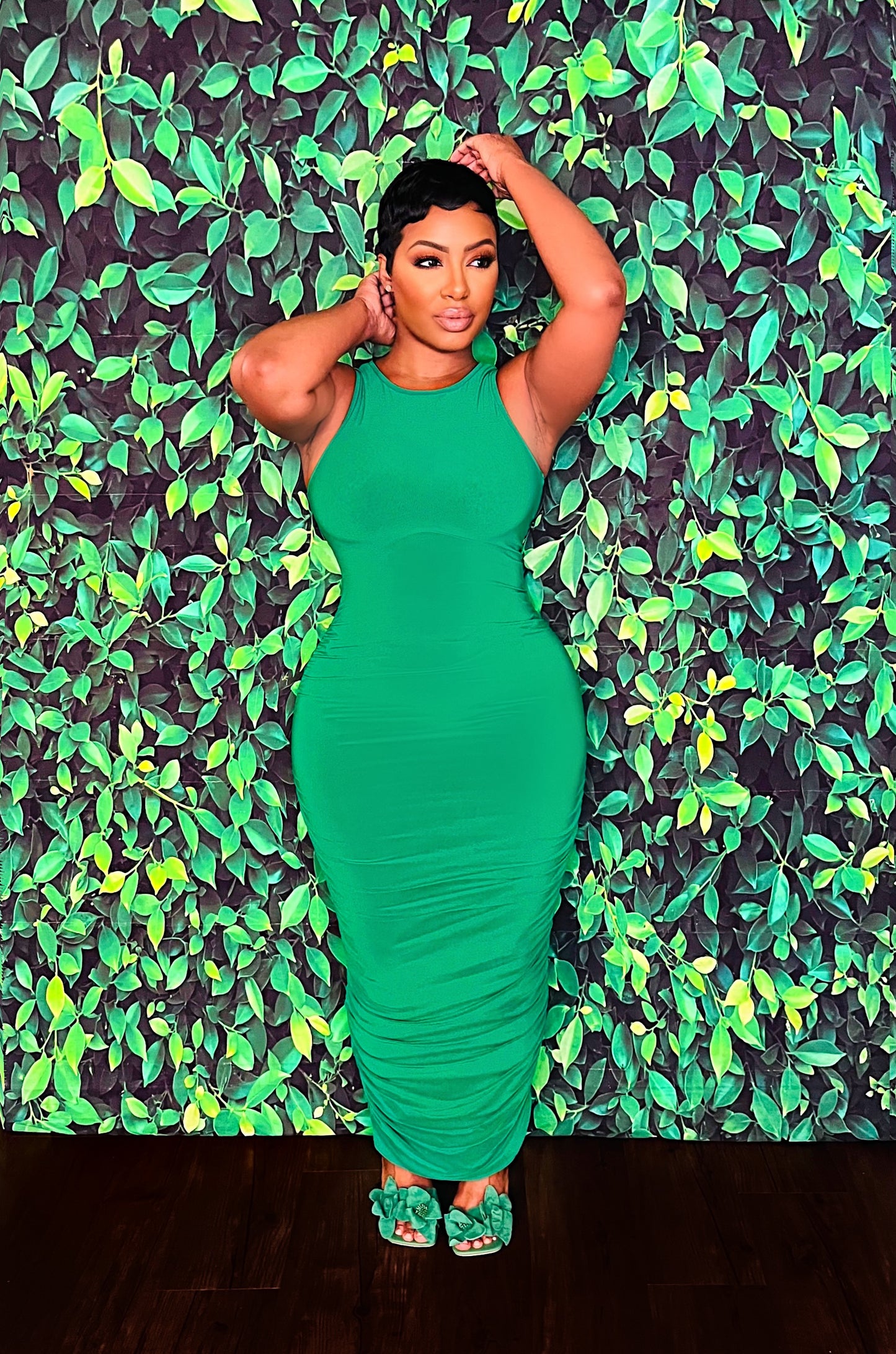 Young & Green Ruched Dress