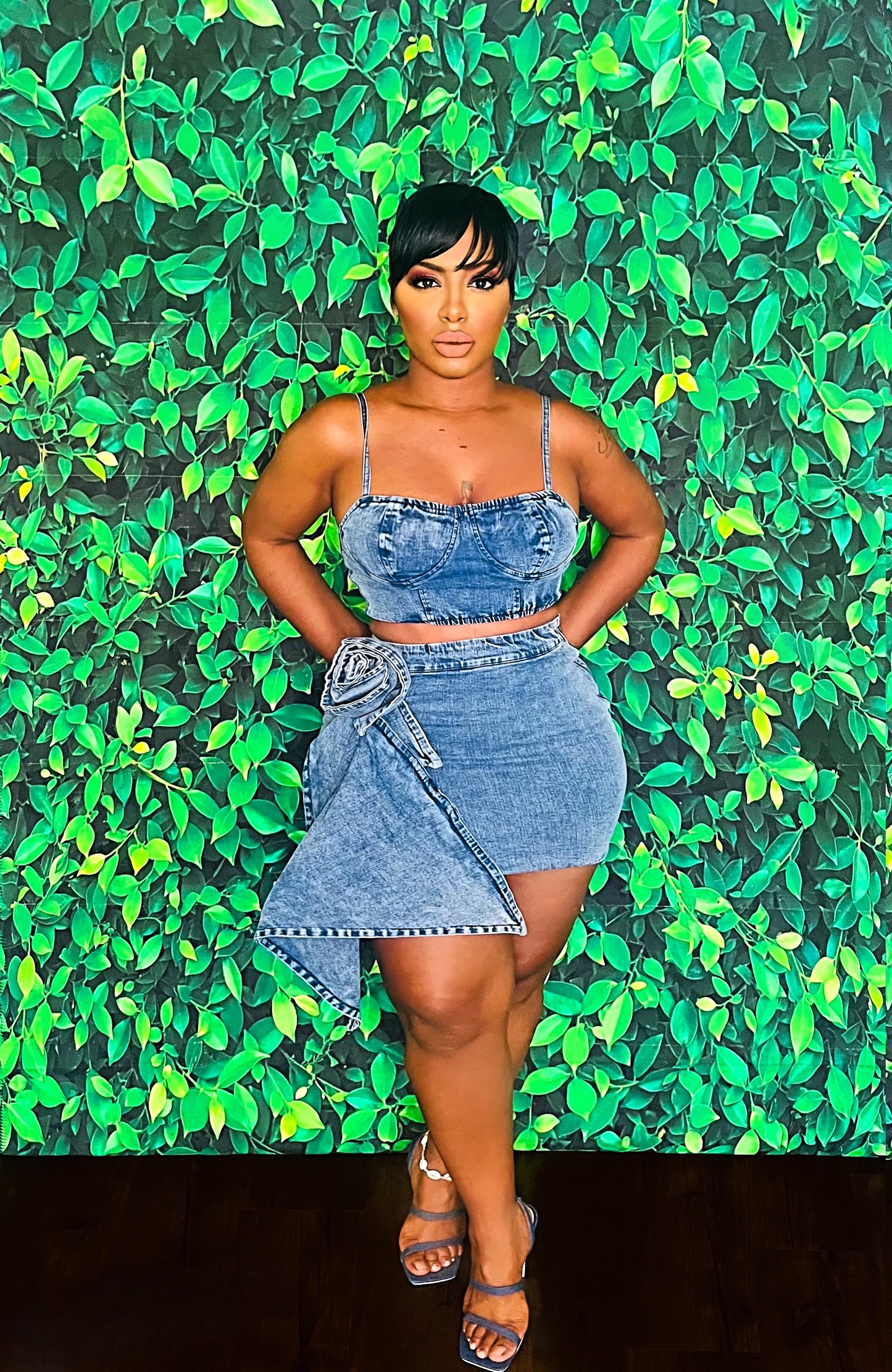 Denim Babe Skirt Set