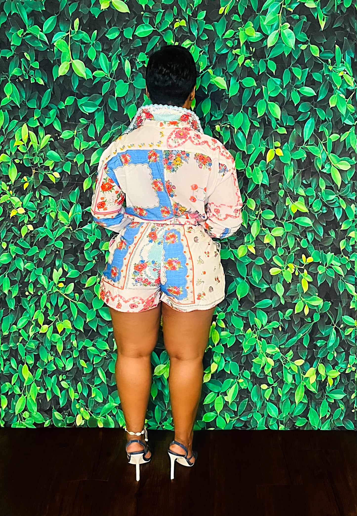 Floral Patched Short Set