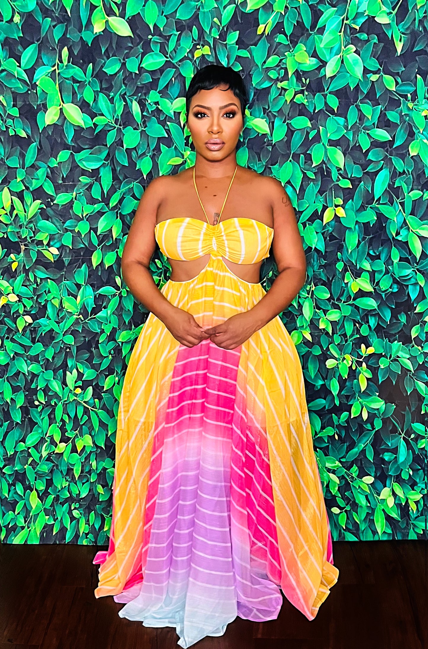 All Lined Up Maxi Dress