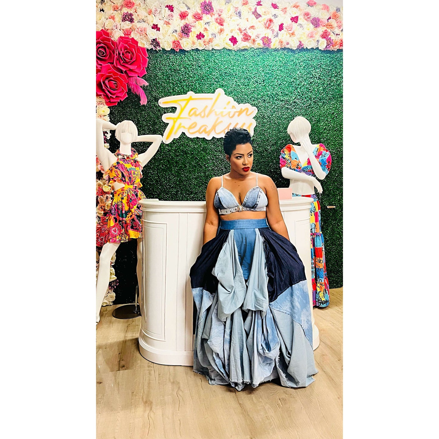 Extreme Denim Maxi Skirt