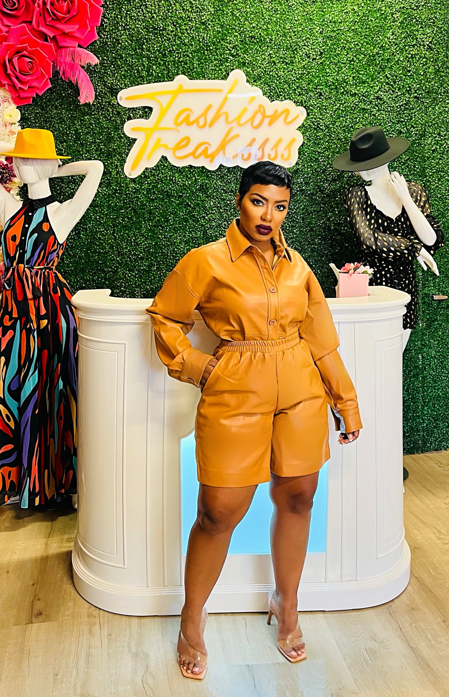Boyfriend Leather Short Set