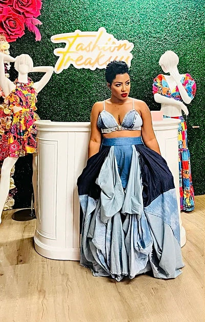 Extreme Denim Maxi Skirt