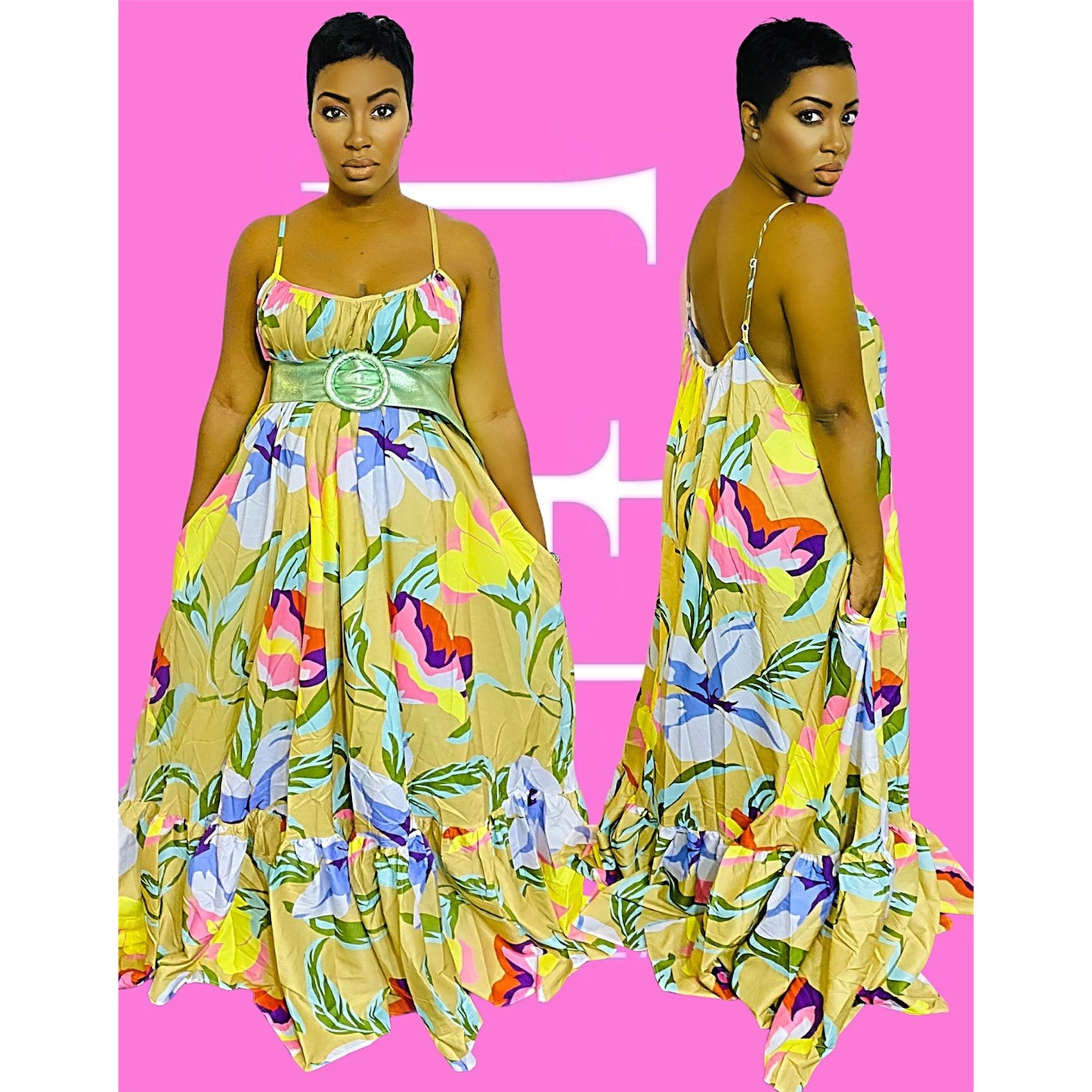 Plus Floral Maxi Dress