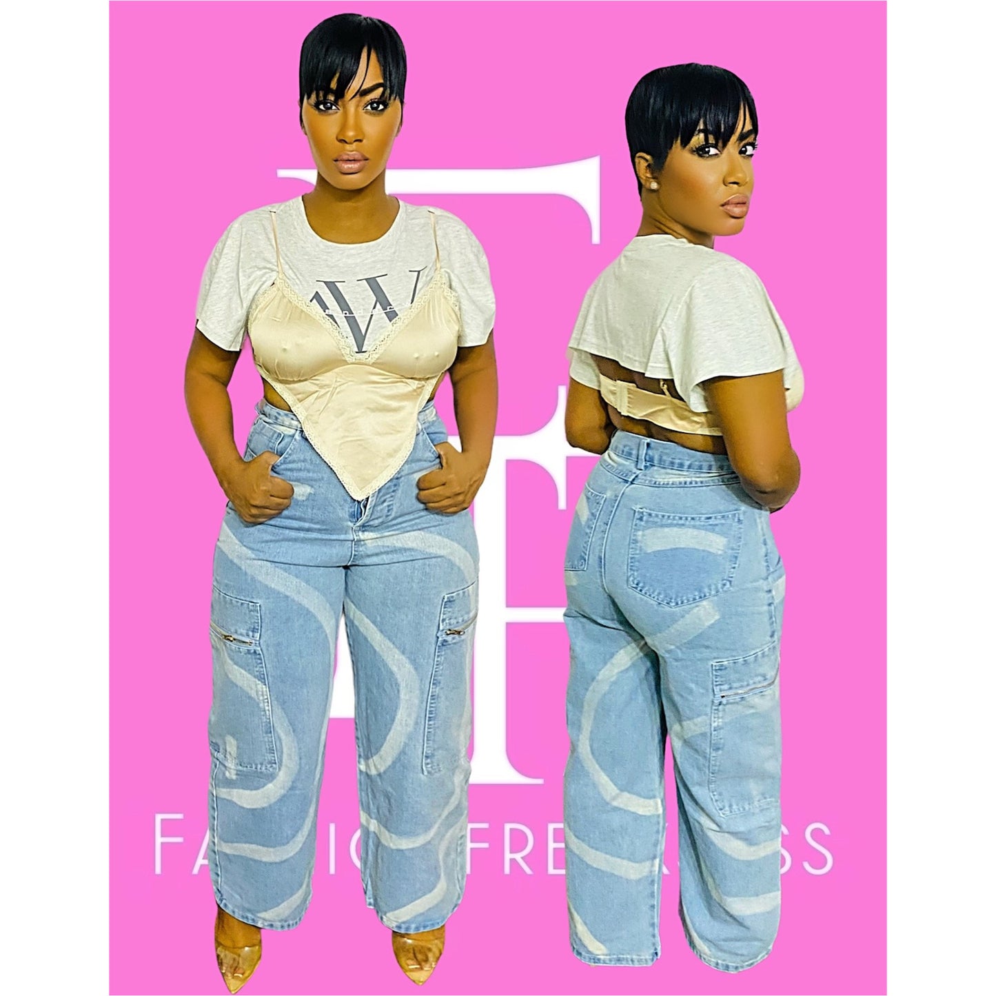Swirled Denim Jeans