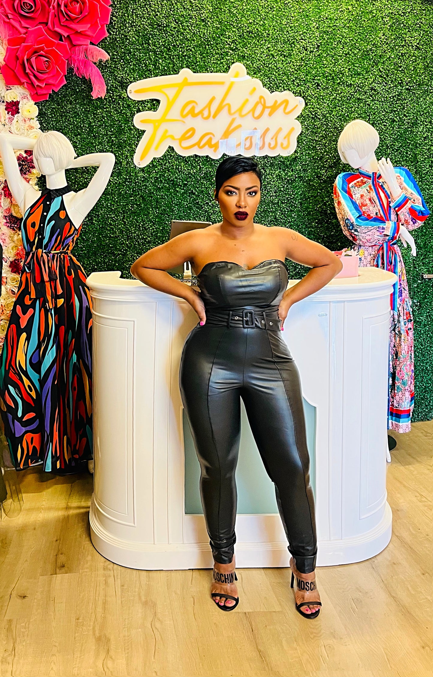 Sweetheart Leather Jumpsuit