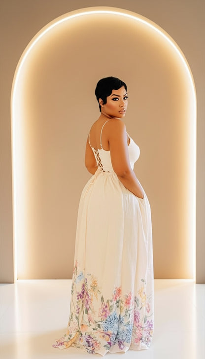 Floral Scallop Maxi Dress