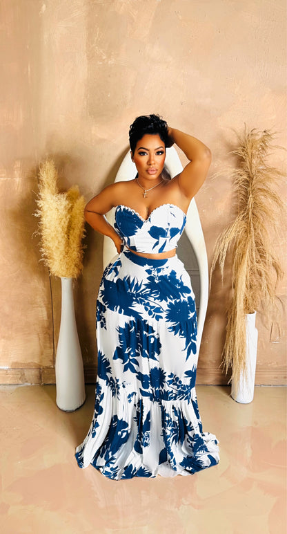 Denim Garden Skirt Set