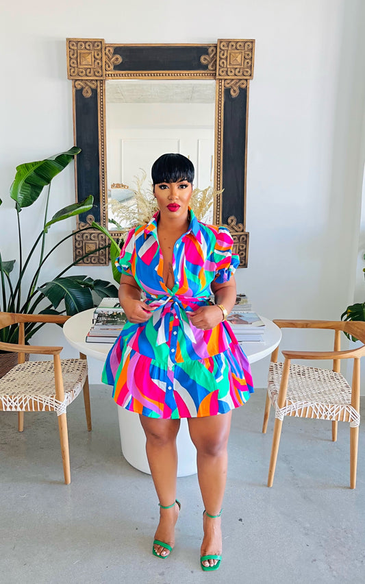 Color Explosion Mini Dress