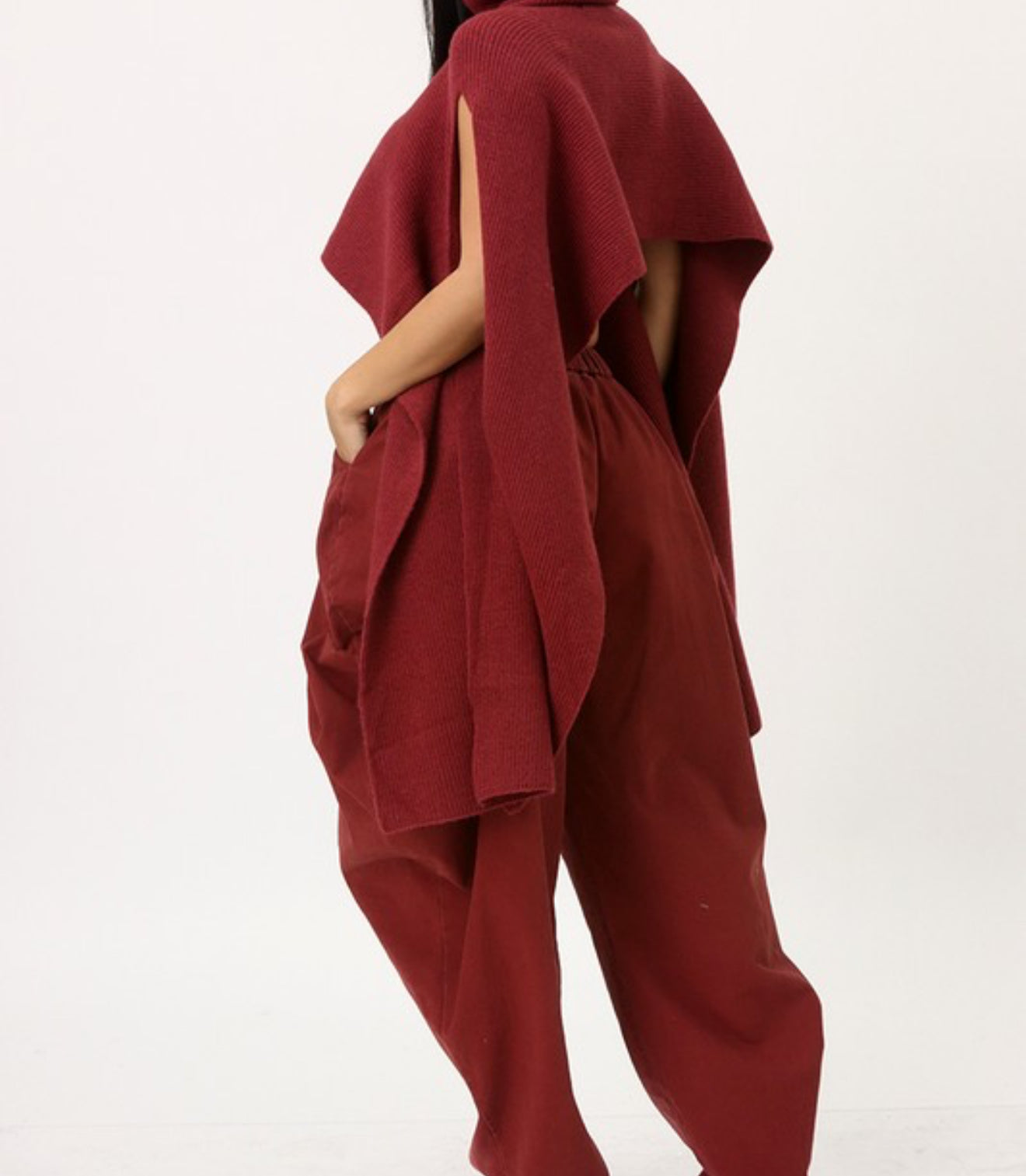 Faded Drape Denim Pant