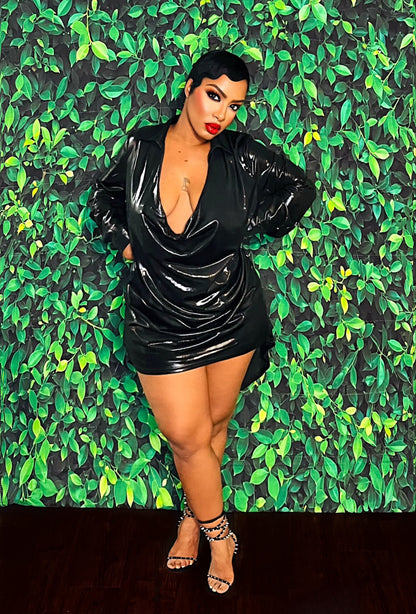 Metallic Pleasure Draped Dress