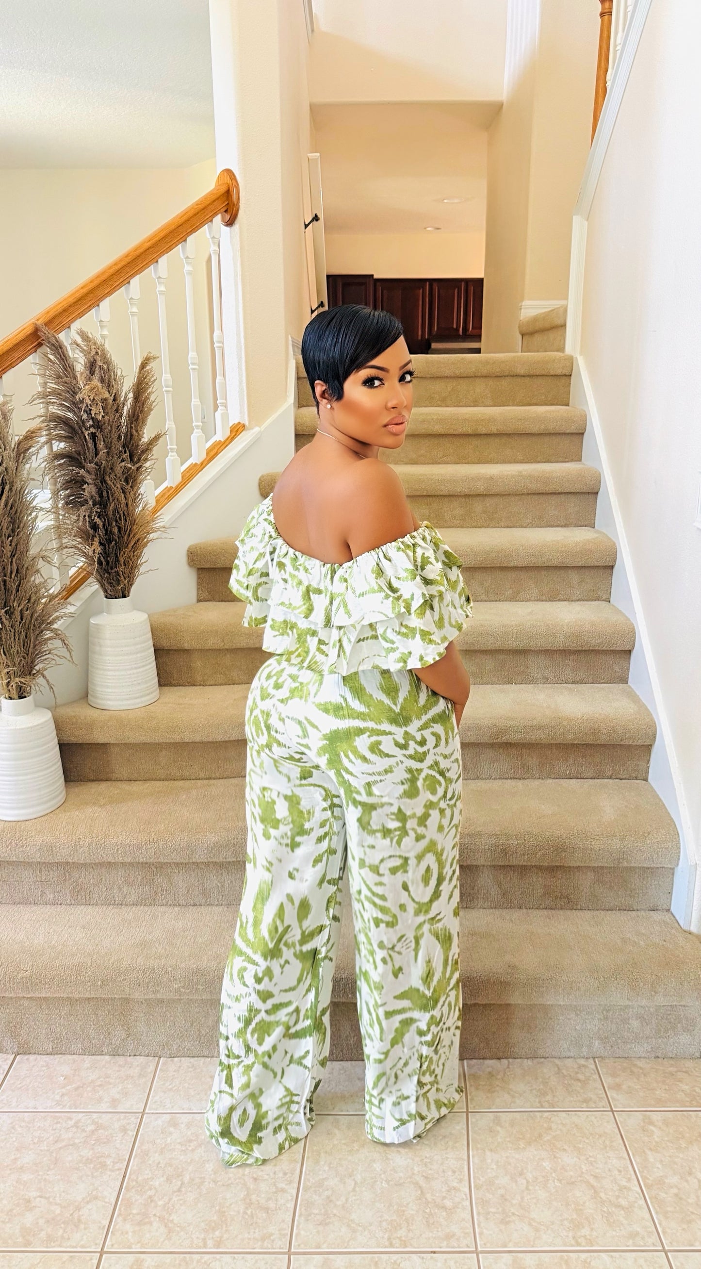 Sia Ruffle Linen Pant Set