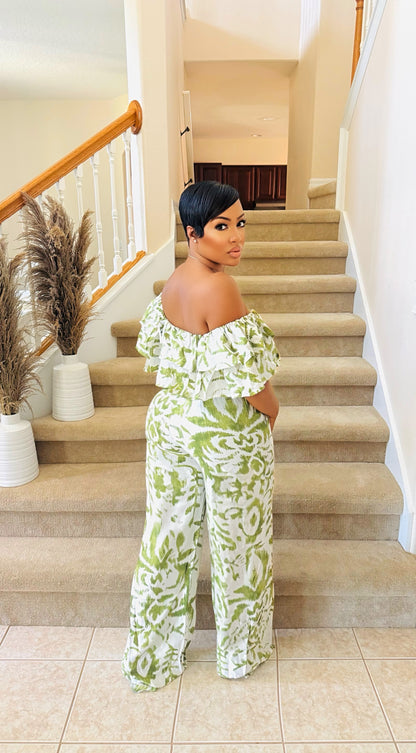 Sia Ruffle Linen Pant Set