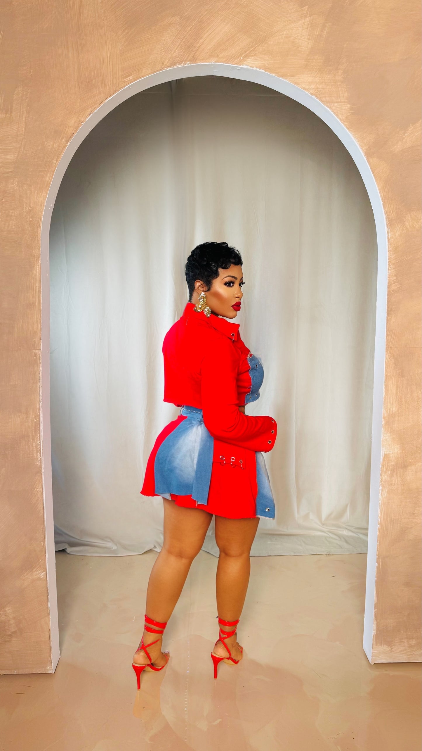 Cali Girl Denim Skirt Set