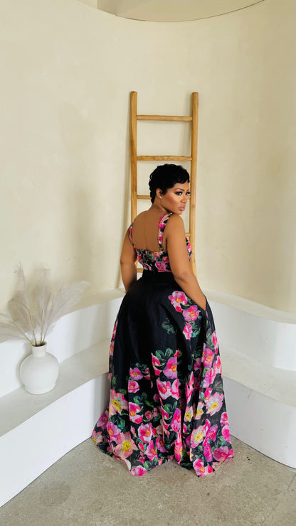 Black Opal Floral Skirt Set