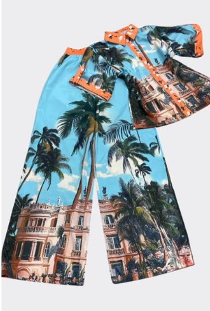 Palm Villa Pant Set