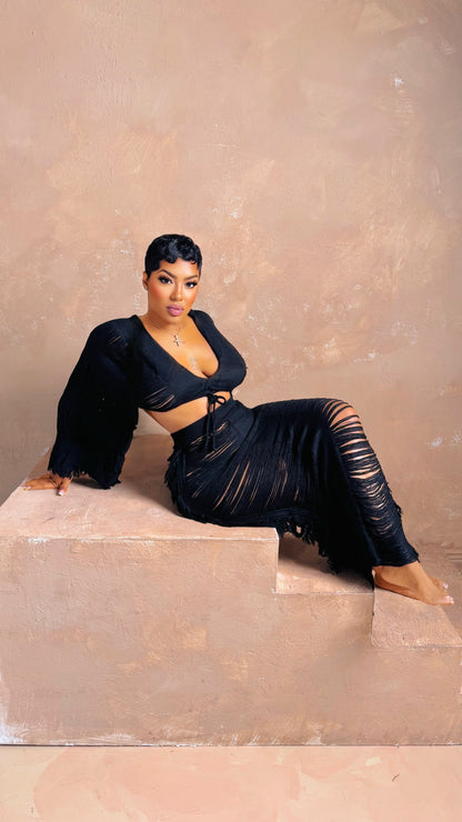 Turnt Up Coverup Skirt Set