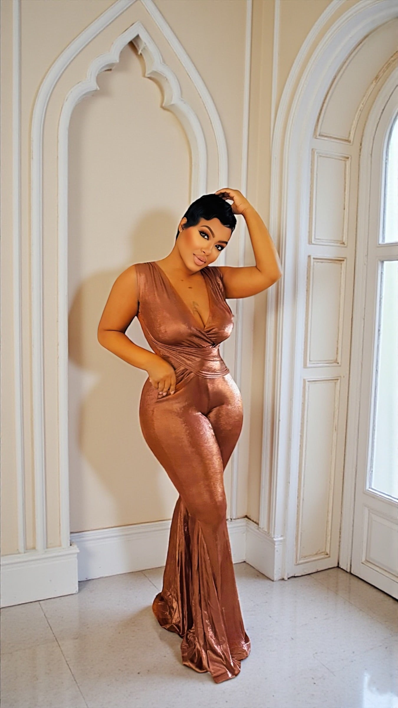 Caramel Foil Deluxe Jumpsuit