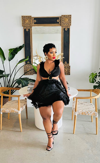 Bia Honeycomb Skater Dress