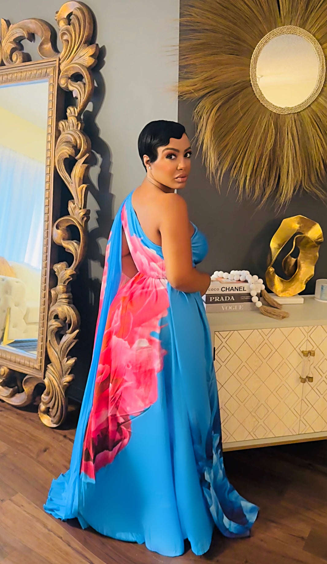 Shannon Floral V Neck Long Dress