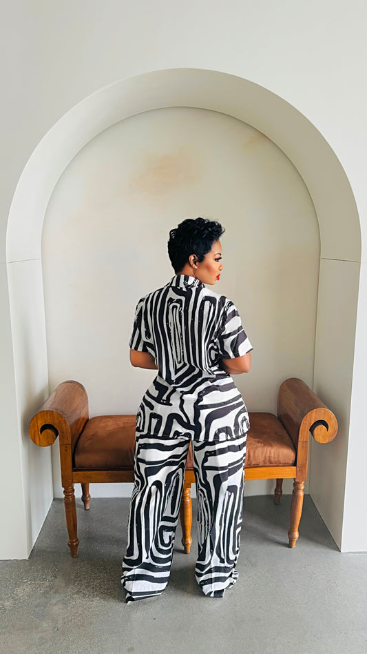 Black Maze Pant Set