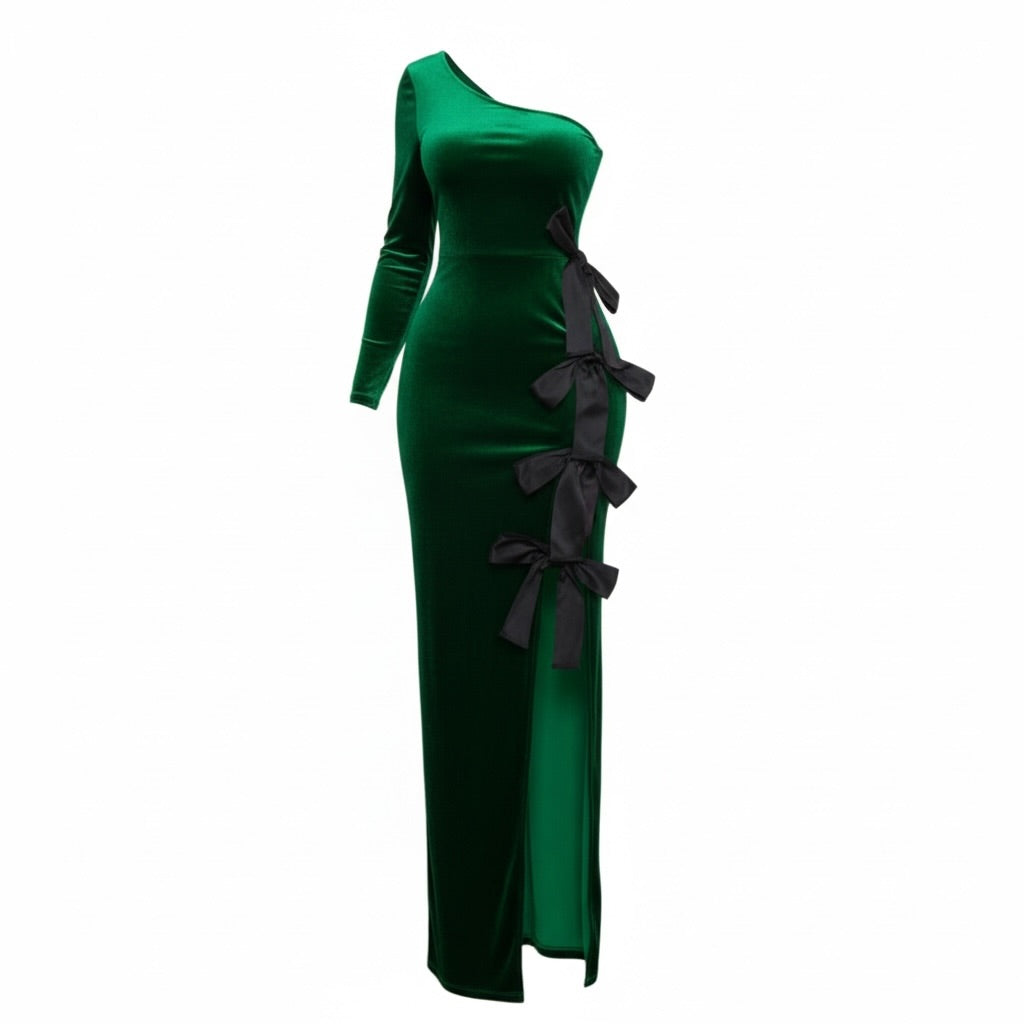 All Tied Up Velvet Dress