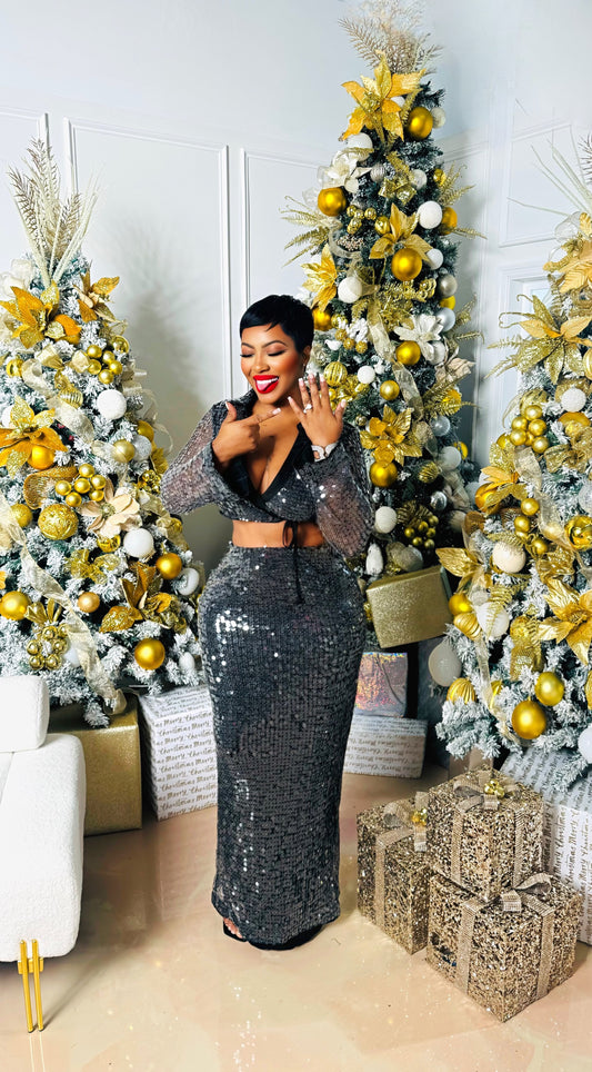 Galore Sequin Skirt Set