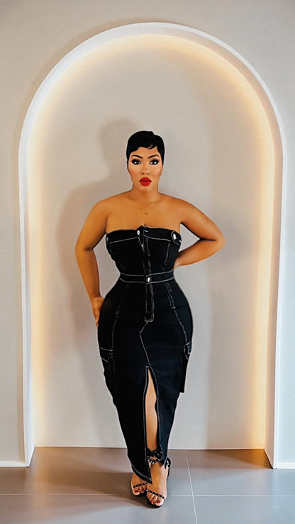 No Trace Denim Cargo Dress