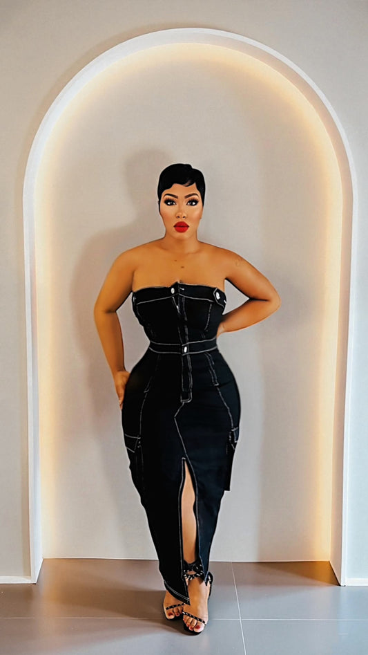 No Trace Denim Cargo Dress