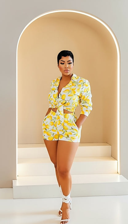 Lemonade Linen Short Set