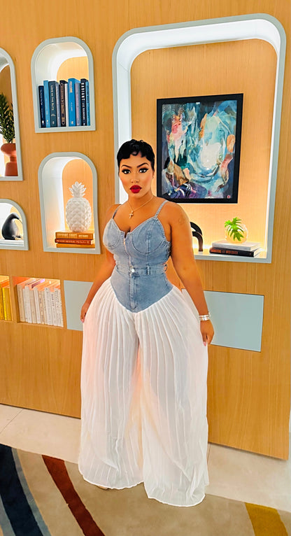 Catching Feelings Denim Pant Set