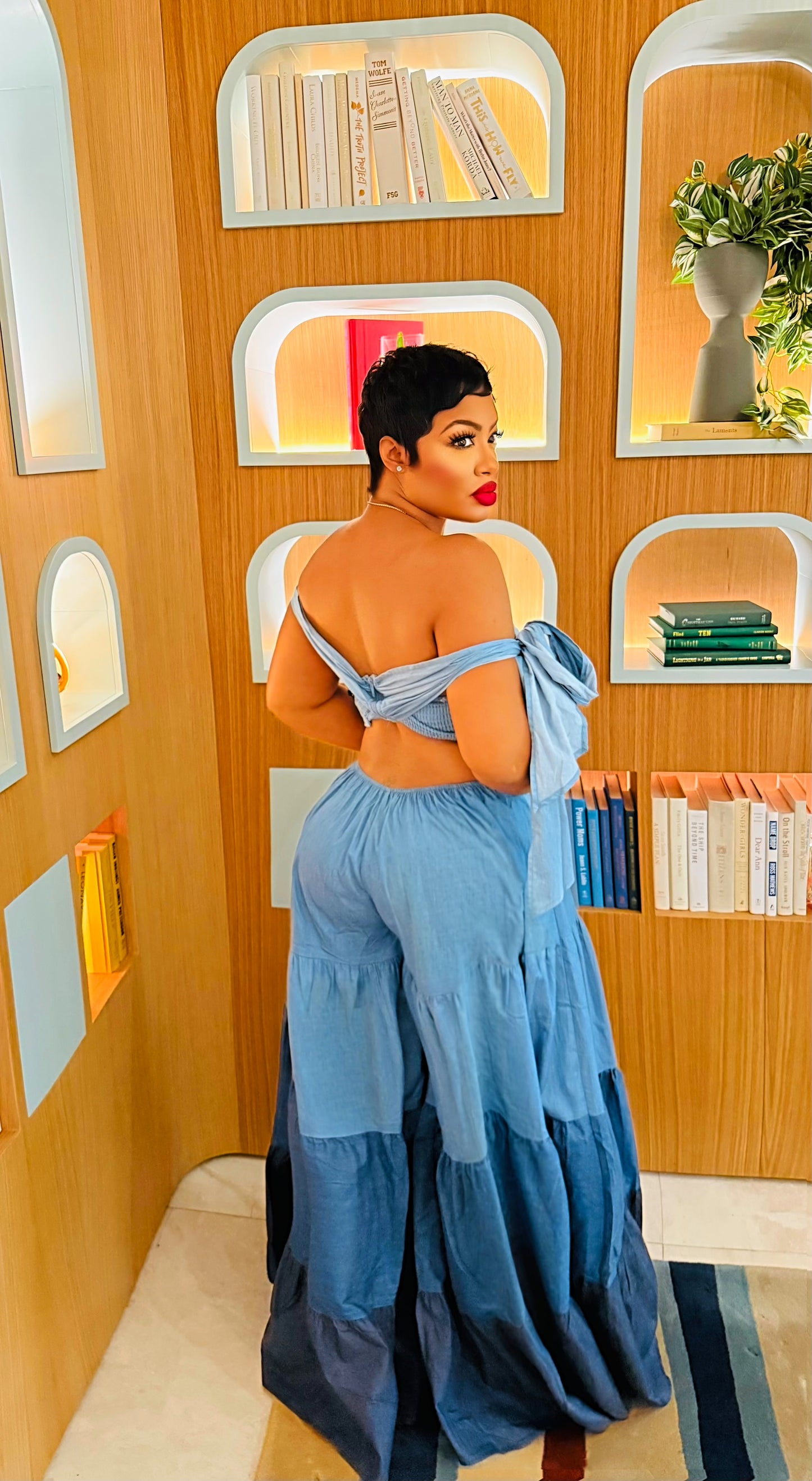 Denim Tricolor Boho Jumpsuit