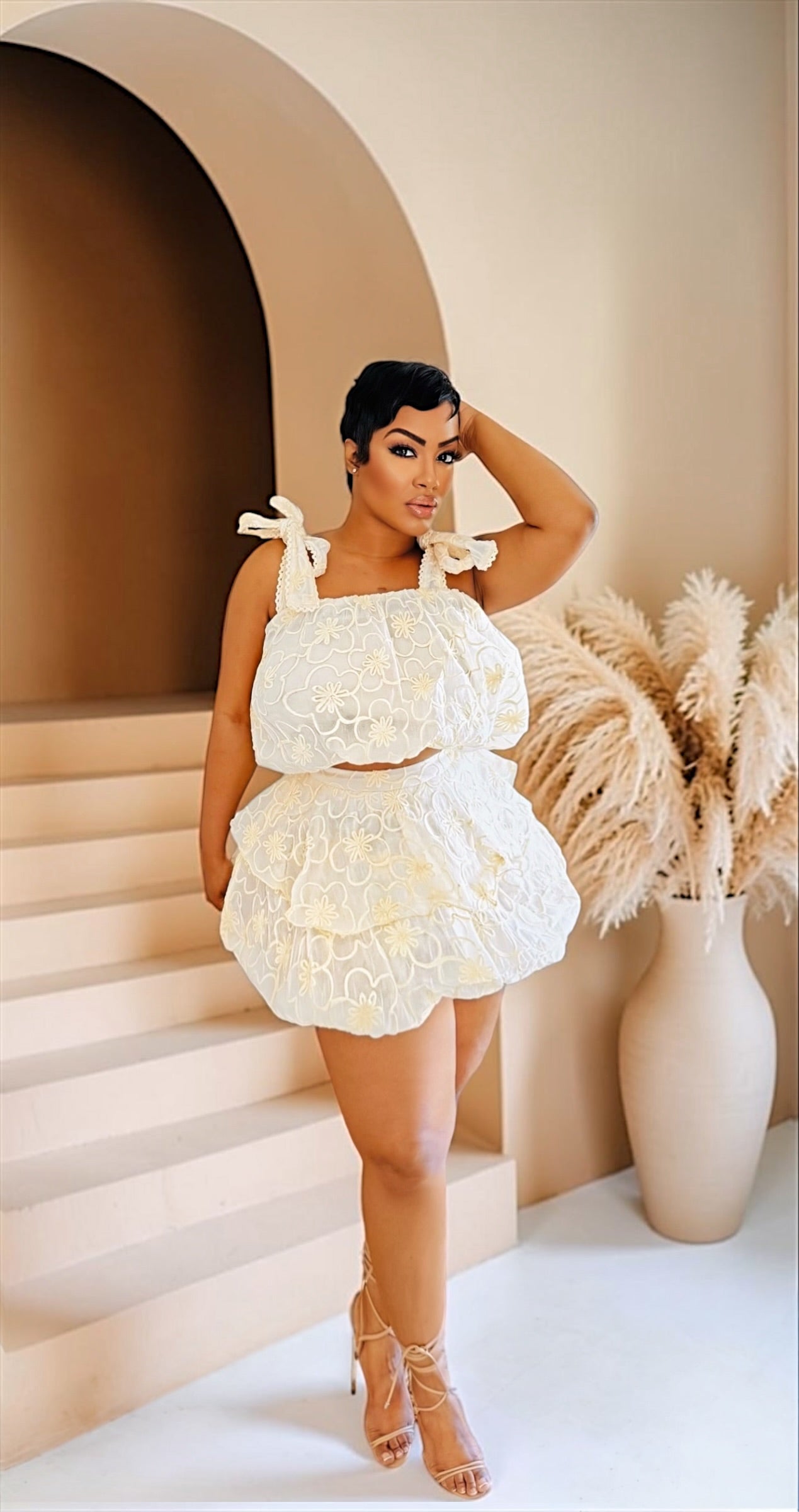 Sheer Daisy Skirt Set