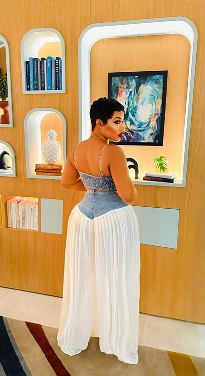 Catching Feelings Denim Pant Set