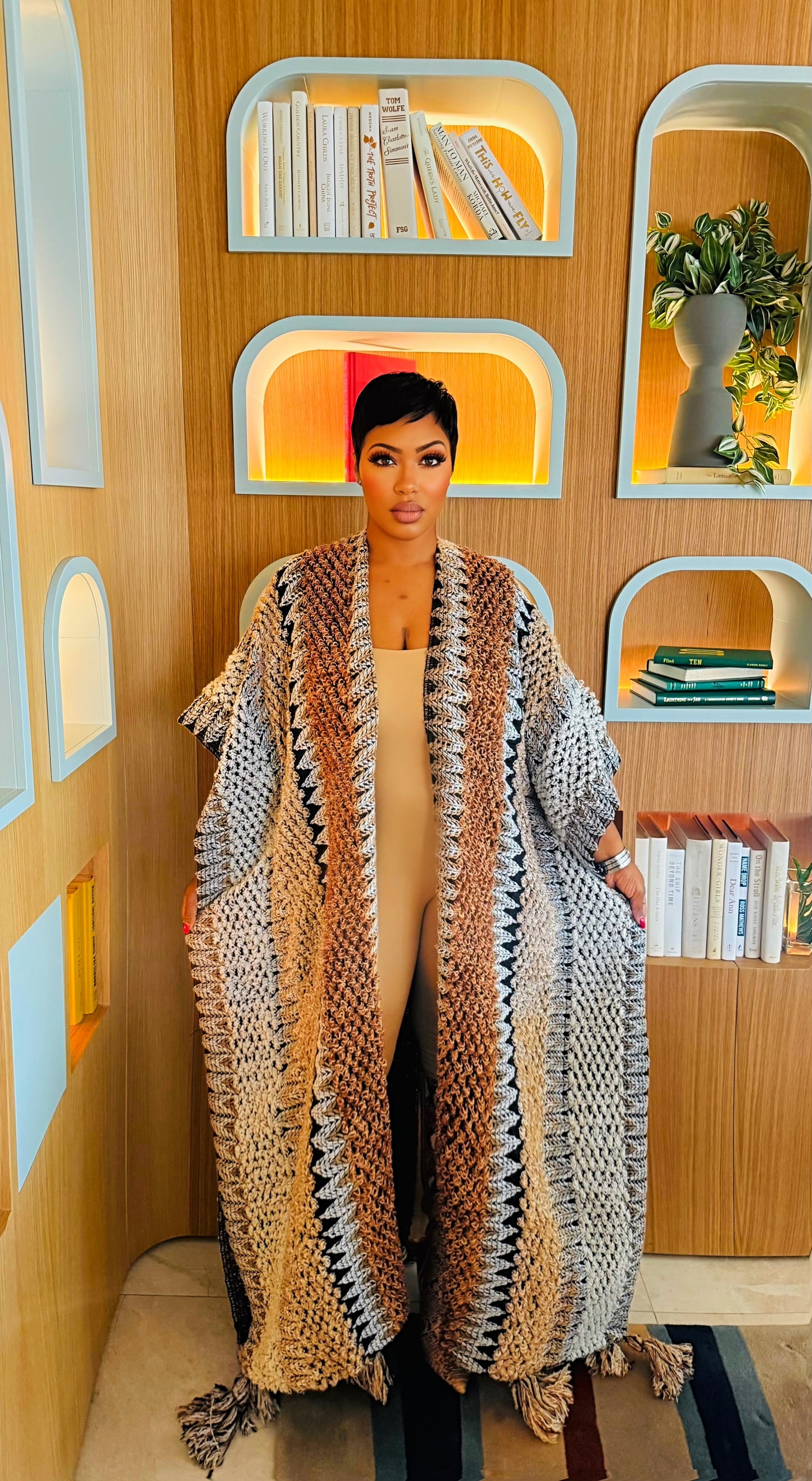 Tribal Pom Pom Knit Cardigan