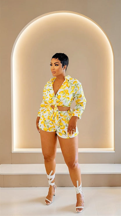 Lemonade Linen Short Set
