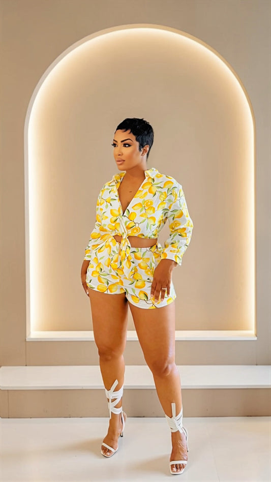 Lemonade Linen Short Set