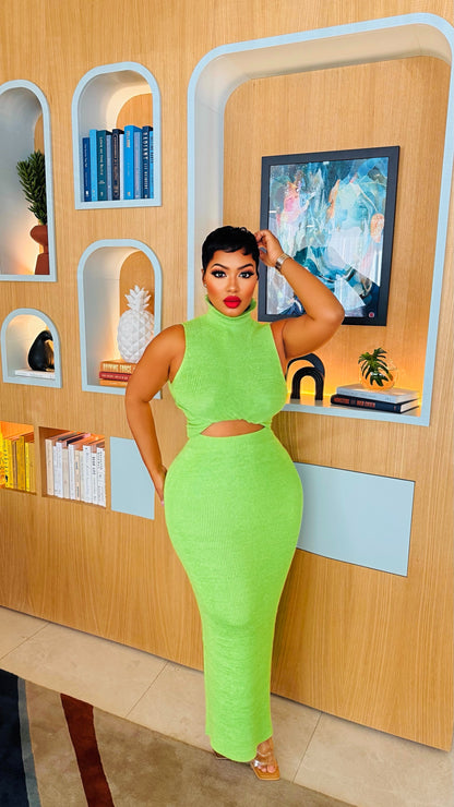 Key Lime Sweater Skirt Set