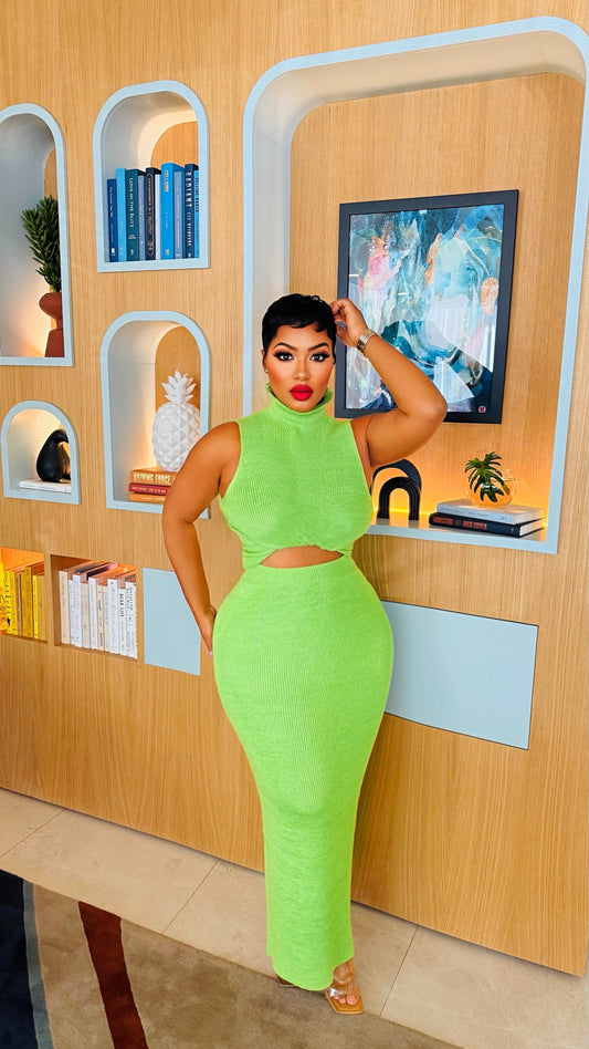 Key Lime Sweater Skirt Set