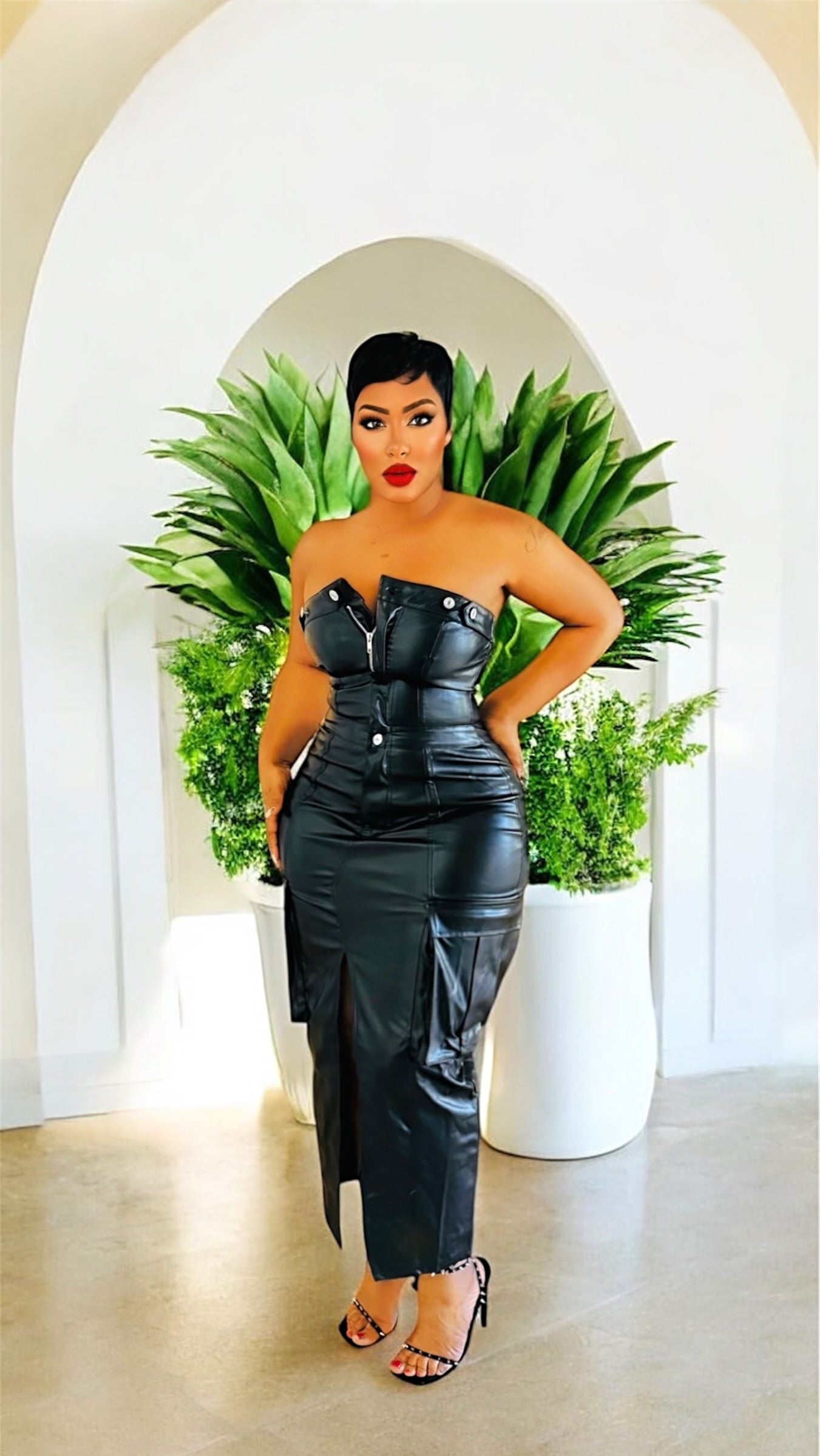 Danger Leather Cargo Dress