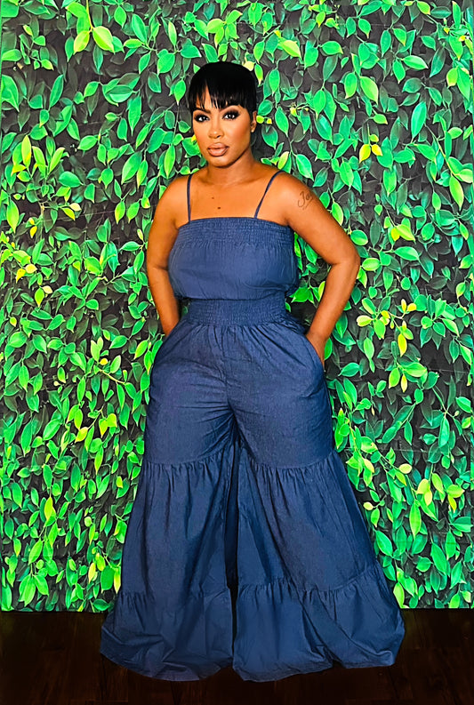 Bohemian Denim Jumpsuit