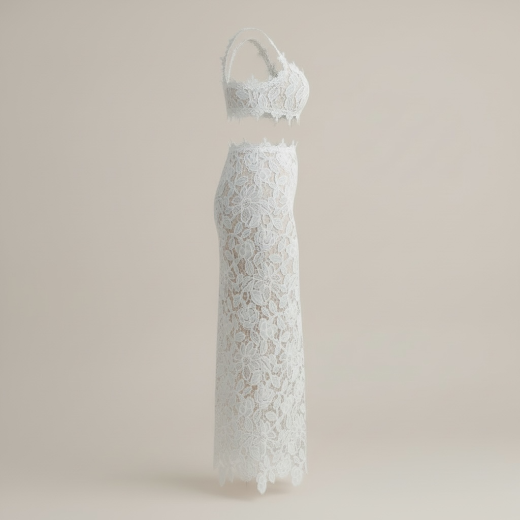 Chenille Lace Skirt Set