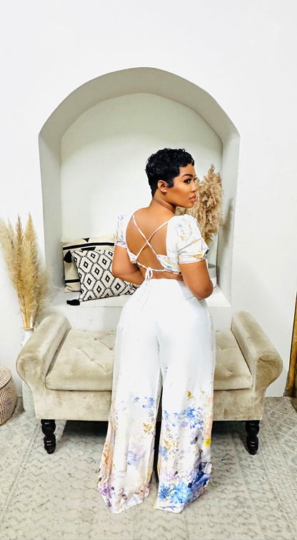 Satin Bloom Pant Set