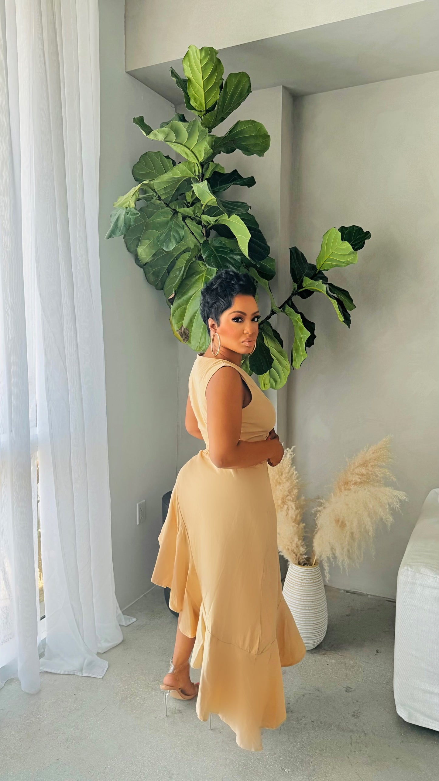 For The Thrill Khaki Skirt Set