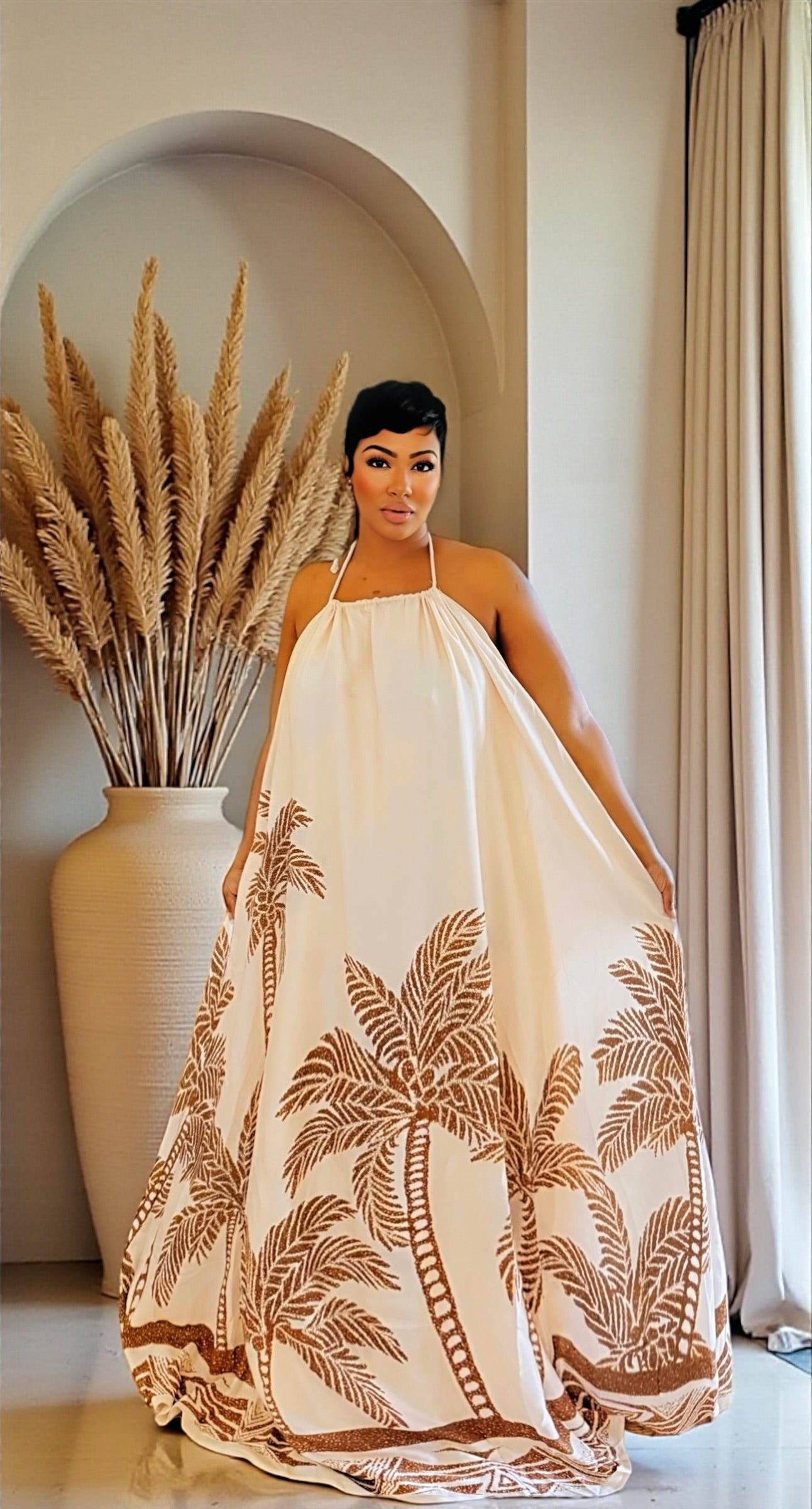 Midnight Palm Maxi Dress