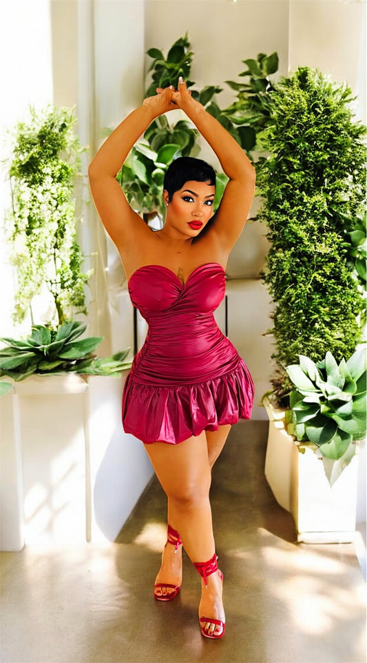 Beyond Ruched Leather Dress